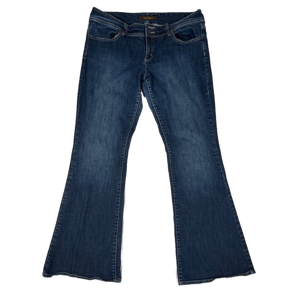 The Limited Women's Jeans Size 14 Boot Cut Dark Wash Y2K